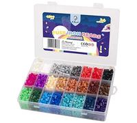 La Manuli Ironing Beads Midi Fuse Beads Kit (5mm) 4500 Pieces in 24 Dark Colours, Assorted + Organiser