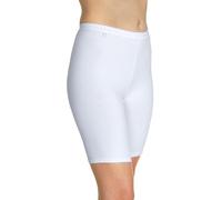 La Marquise Cotton Comforts Women’s Long-Leg Slip Shorts (2 Pack, Boxed), High-Waisted Anti-Chafing Cotton-Rich Underwear, Above-Knee (White, UK 14)