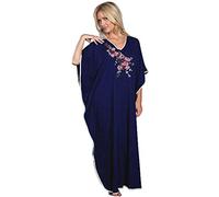 La Marquise Kaftan Floral africain 100% Coton Pour Femme 4 Couleurs - Bleu - Bleu Marine - Taille Unique