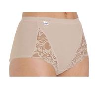 La Marquise Ladies Combed Cotton & Lace Full Maxi Stretch Brief pantie knicker Underwear 3pk Beige 20