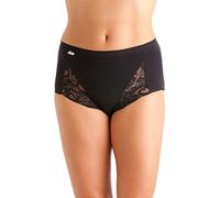 La Marquise Ladies Combed Cotton & Lace Panel Full Maxi Stretch Brief UK18/EU46 Black 3PK