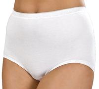 La Marquise Ladies Combed Cotton Low Cut Leg Stretch Maxi Brief Pants Knickers Underwear White 18