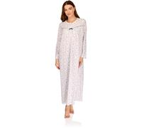 La Marquise Ladies 'Velvet Rose' Long Sleeve Longer Length Nightdress 07331L Blue M-L