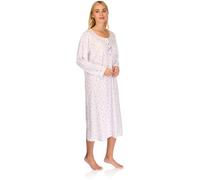 La Marquise Ladies 'Vintage Blossoms' Long Sleeve Jersey Nightie 07332 Lilac M-L