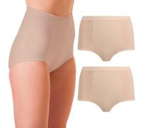 La Marquise Women’s 2 Pack Cotton Control Maxi Briefs with High Waist Support (UK, Numeric, 18, Regular, Regular, Beige)