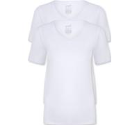 La Marquise Women's 2 Pack Cotton Micro Rib Short Sleeve Thermal Vest Lace Trim in White | Size: 14-16 La Marquise White 14-16