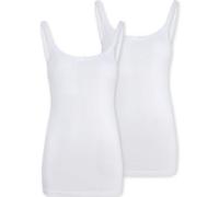La Marquise Women's 2 Pack Cotton Pointelle Camisole Vests with Lace Trim