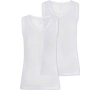 La Marquise Women's 2 Pack Cotton Pointelle Sleeveless Vests with Lace Trim in White | Size: 18-20 La Marquise White 18-20