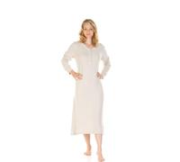 La Marquise Womens Brushed Long Sleeve Nightdress Nightie Beige Size 20-22