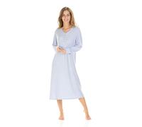 La Marquise Womens Brushed Long Sleeve Nightdress Nightie Blue Size 12-14