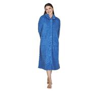 La Marquise Women's Button Through Supersoft Fleece Dressing Gown (UK, Alpha, Size: L/XL (UK 12-14, EU 40-42), Regular, Blue)