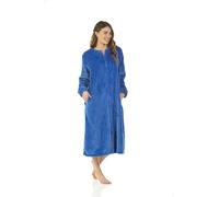 La Marquise Womens Zip Through Supersoft Fleece Dressing Gown (Blue Teal, M/L UK 14/16 - EU 42/44)