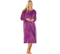 La Marquise Womens Zip Through Supersoft Fleece Dressing Gown (Purple, L/XL, 18/20)