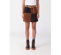 LA MARTINA High-Waisted Check Suede Leather Pencil Midi Skirt - Size: 2 - female