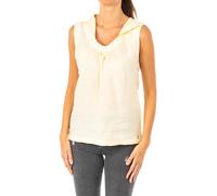 La Martina JWU004 WoMens sleeveless round neck T-shirt - Yellow Linen - Size Small