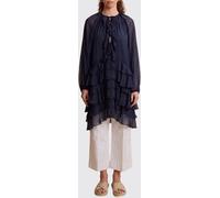 LA MARTINA Long-Sleeved Ruffled Chiffon Mini Dress - Size: 3 - female