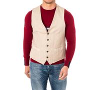 La Martina Mens fine knit vest with adjustable belt V-neck HMJA11 - Beige - Size EU 52
