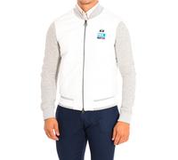 La Martina Mens High collar jacket with regular fit NML001-LT041 man - White Cotton - Size Medium