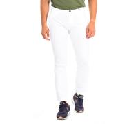 La Martina Mens Long trousers with straight cut and hems TMT014-TL121 for men - White Linen - Size EU 40 (Womens)