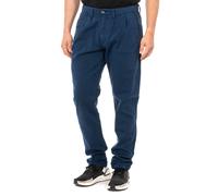 La Martina Mens Long trousers with straight cut hems and belt loops KMT006 man - Blue Cotton - Size 32 (Waist)