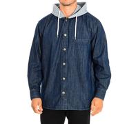La Martina Mens Regular fit jacket with high collar and adjustable hood TMC009-DM081 man - Blue Cotton - Size X-Large