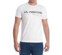 La Martina Mens Regular Fit Short Sleeve T-Shirt XMR311-JS206 - White - Size Small