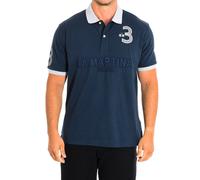 La Martina Mens Short Sleeve Polo TMP600-JS316 man - Blue Cotton - Size Medium