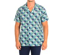 La Martina Mens Short Sleeve Shirt TMC024-PP575 man - Green Cotton - Size Large