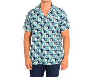 La Martina Mens Short Sleeve Shirt TMC024-PP575 man - Green Cotton - Size Large