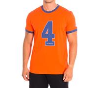 La Martina Mens Short Sleeve T-Shirt TMR312-JS206 - Orange Cotton - Size X-Large