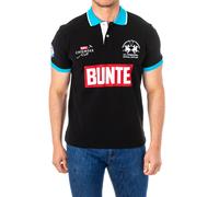 La Martina Mens short-sleeved polo shirt with lapel collar 2MPS47 - Black Cotton - Size X-Small