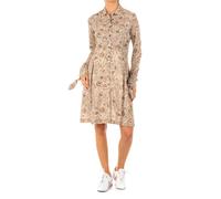 La Martina Womens long sleeve dress with lapel collar KWD002 - Brown Viscose - Size Medium