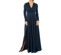 La Martina Womens long sleeve V-neck dress KWD005 - Blue - Size Large