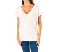 La Martina Womens short sleeve V-neck sweater LWS007 - White Cotton - Size Medium