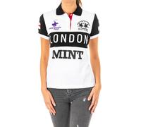 La Martina Womens short-sleeved polo shirt with contrast lapel collar 2WPG79 - Multicolour Cotton - Size Medium