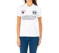 La Martina Womens short-sleeved polo shirt with lapel collar 2WPG65 - White Cotton - Size Small