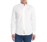 La Martina YMC002-PP483 Mens Slim Fit Long Sleeve Shirt - White - Size 2XL