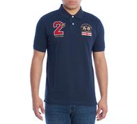 La Martina YMP315-PK031 Mens Short Sleeve Polo Shirt - Blue - Size Small