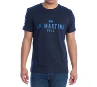 La Martina YMR322-JS206 Mens Regular Fit Short Sleeve T-Shirt - Blue - Size Medium