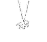 La Menagerie Horse Silver Origami Jewellery & Silver Geometric Necklace - 925 Sterling plated Silver Necklace & Horse Necklaces for Women - Horse Necklace for Girls & Origami Necklace