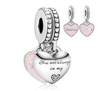 La Menars Lucky Charms fit Pandora Bracelets Silver Beads for Bracelets & Necklaces Pendant for Valentine's Day Mother's Day Birthday Gift