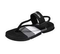 La Men's Shoes 42 Women Clip Toe Sandals Jelly Beach Flip Flops Students Korean Fashion Wear Flat Sandals Flip Flops Women's Fabric, black, 7 UK