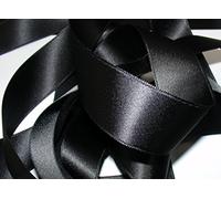 La Mercerie 22355-0016-0725 Satin Ribbon, Fabric, 0725 Black, 25 m x 16 mm, Metre