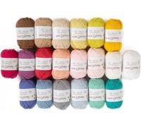 La mia Mini Cottony 20 Skein 100% Cotton Mini Yarn, Total 17.6 Oz Each 0.88 Oz (25g) / 65 Yrds (60m), Light, Dk (V1)