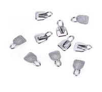 LA MIERE 10Pcs Dental Orthodontic Lingual Button Braces Bondable Lingual Buttons With Traction Hooks, Mesh Base(Traction Hook Rectangular)