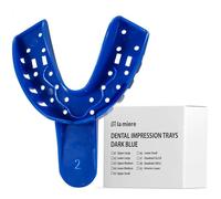 LA MIERE 120 PCS Royal Blue Premium Disposable Tracking Spacer Plastic Dental Impression Trays Small, Medium, Large, Upper-Left, Lower-Right (#2 Lower Large, 1case)