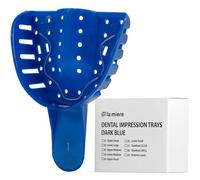 LA MIERE 120 PCS Royal Blue Premium Disposable Tracking Spacer Plastic Dental Impression Trays Small, Medium, Large, Upper-Left, Lower-Right (#1 Upper Large, 1case)