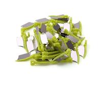 LA MIERE 40 Pcs/Box Dental Wedge Guard with Metal Plastic Knife Interproximal Plastic Wedge Stainless Steel Plate (Small, Green)