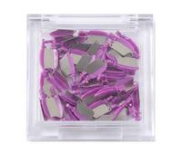 LA MIERE 40pcs/Box Dental Wedge Guard with Metal Plastic Knife and Protective Stainless Steel Plate Matrix (Purple, Large)