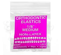 LA MIERE Clear Non-Latex 100 counts, Intraoral Elastic Bands Orthodontic Elastics Dental Rubber Bands Made in US Medium 1/8'', Clear